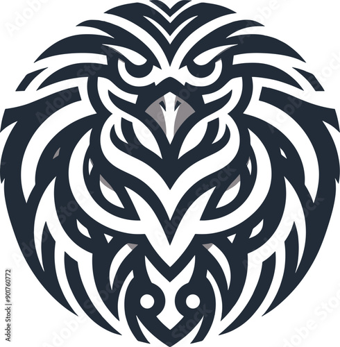 tribal Tattoo art design of eagle logo silhouette 