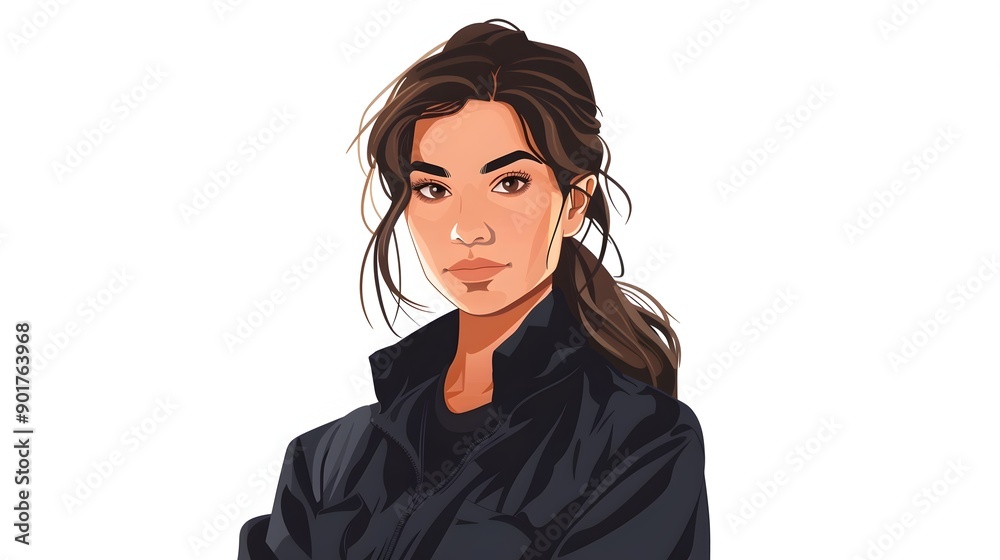 Confident and Professional Female Safety Officer with Digital Avatar Confident and Professional Female Safety Officer with Digital Avatar