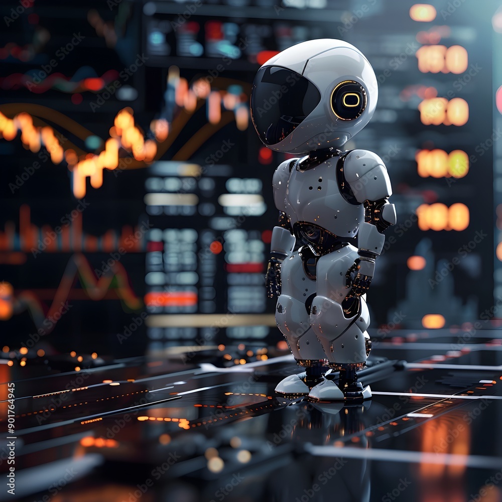 Crypto Trading Robot Analyzing Forex Market Graph with Intelligence Crypto Trading Robot Analyzing Forex Market Graph with Intelligence