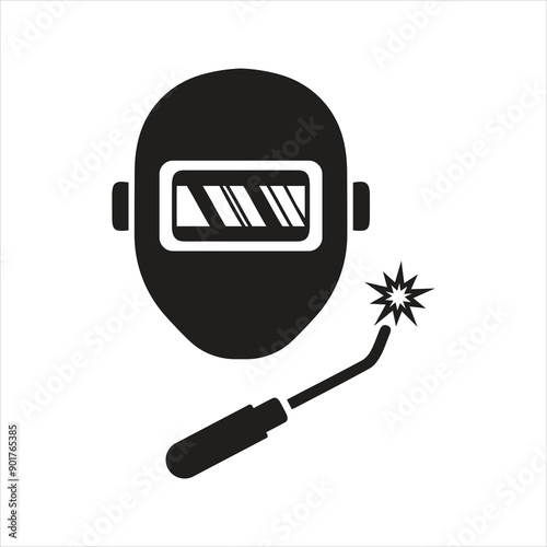 Welding mask icon. Welding icon