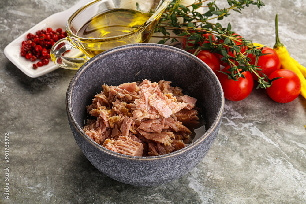 Fototapeta premium Canned tuna fillet for salad
