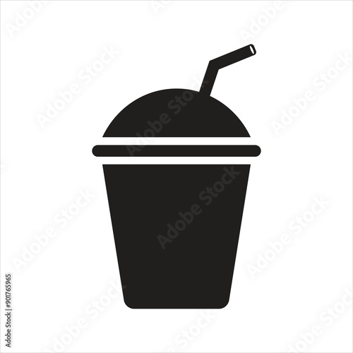 Cold drink icon. Ice coffee. Milkshake icon