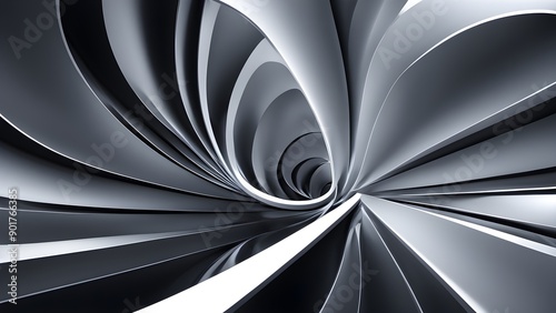 Wallpaper Mural A spiral of black and white lines that appear to be moving Torontodigital.ca