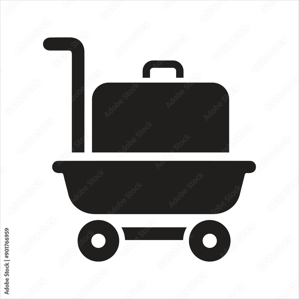 Platform truck icon. Trolly luggage icon