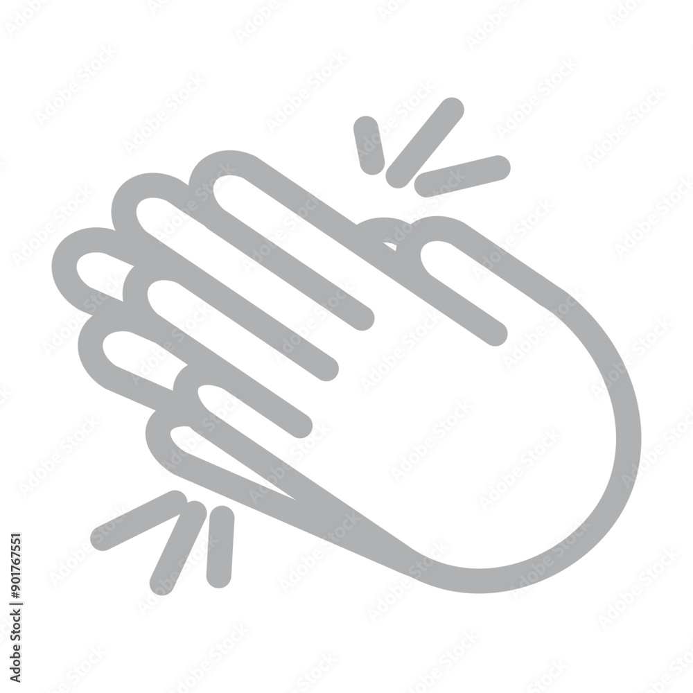 emoji Clap Vector Line Grey Icon Design emoji Clap Vector Line Grey Icon Design