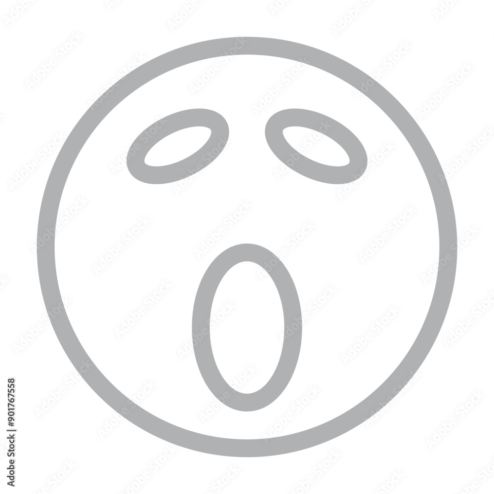 emoji shout Vector Line Grey Icon Design emoji shout Vector Line Grey Icon Design