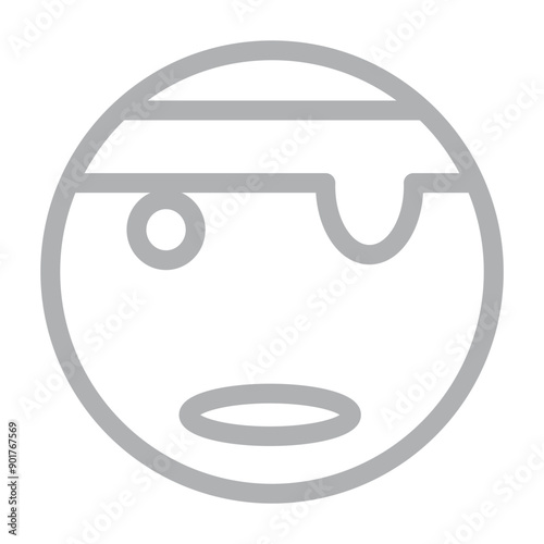 emoji pirate Vector Line Grey Icon Design