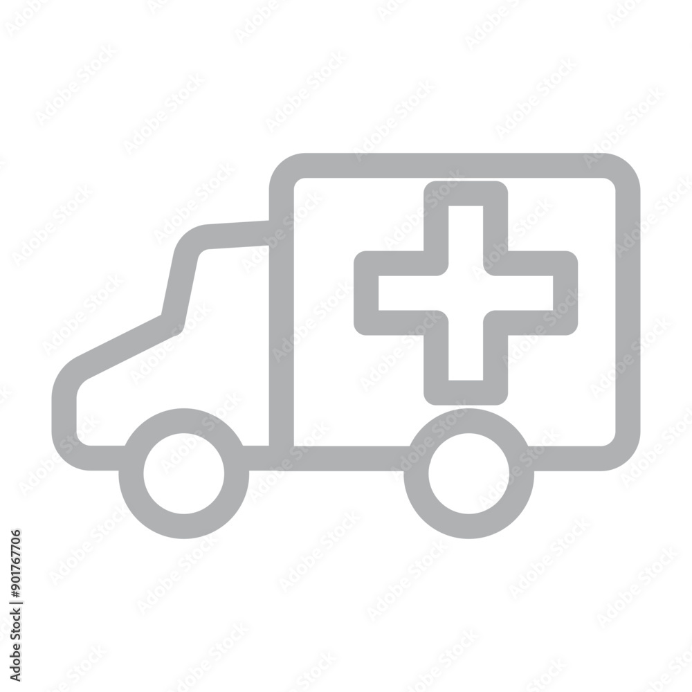 emoji Ambulance Vector Line Grey Icon Design emoji Ambulance Vector Line Grey Icon Design