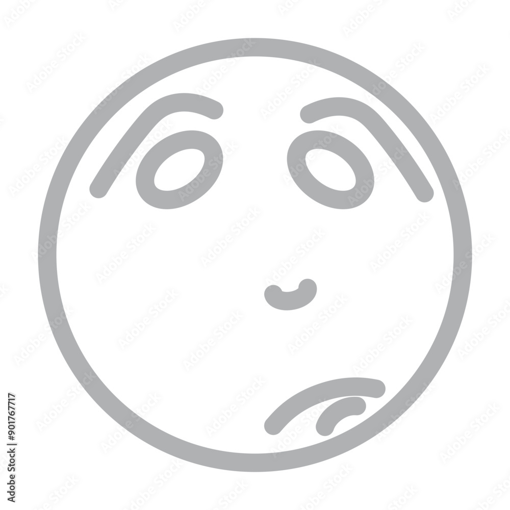 emoji sad Vector Line Grey Icon Design emoji sad Vector Line Grey Icon Design