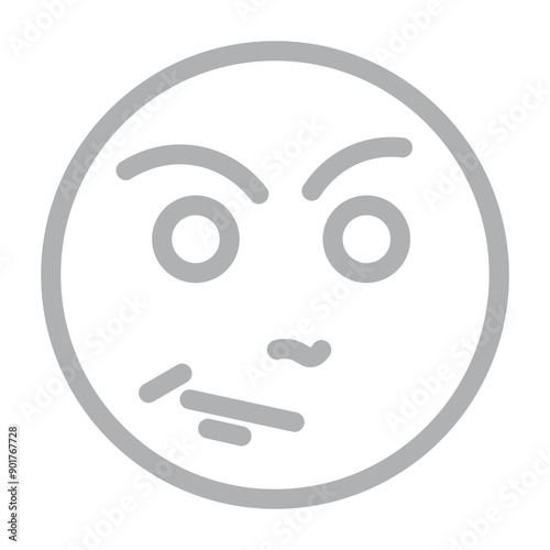 emoji very sad Vector Line Grey Icon Design