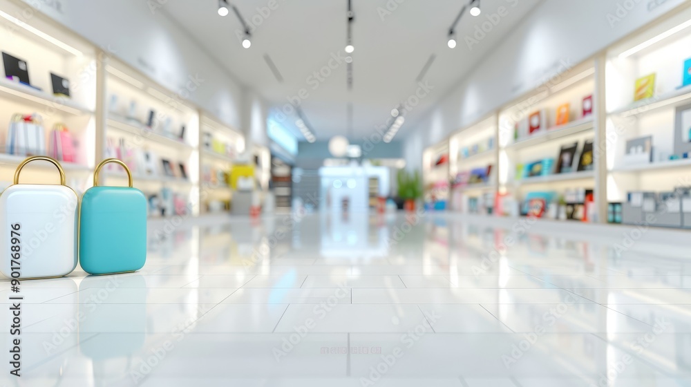 A store with two small suitcases on display A store with two small suitcases on display