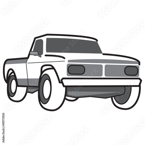 simple illustration of a pickup car