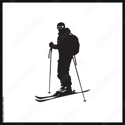 Winter sports silhouette sports skiing