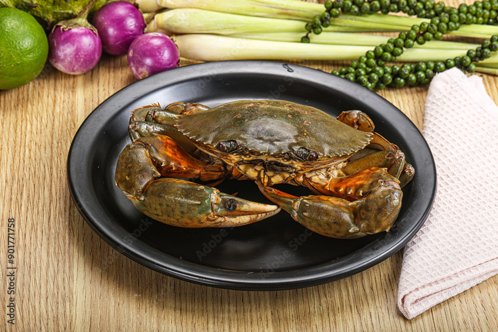 Delicous fresh raw uncooked crab Delicous fresh raw uncooked crab