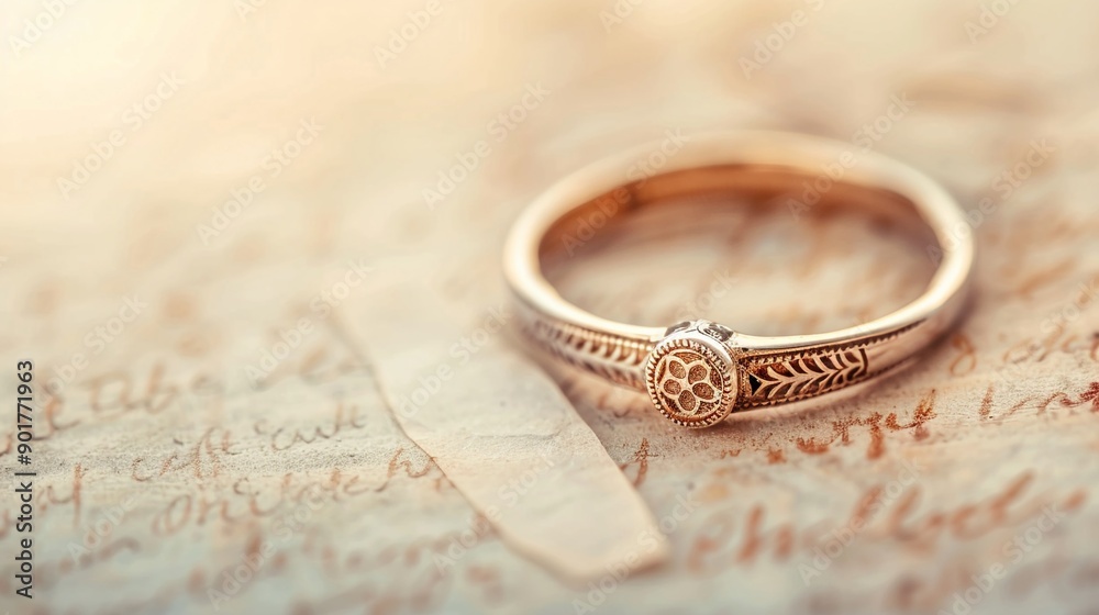 An antique ring with intricate filigree work, a love note beside it, sharply focused, Vintage, Photography, Sepia tones, Nostalgic and romantic 8K , high-resolution, ultra HD,up32K HD An antique ring with intricate filigree work, a love note beside it, sharply focused, Vintage, Photography, Sepia tones, Nostalgic and romantic 8K , high-resolution, ultra HD,up32K HD