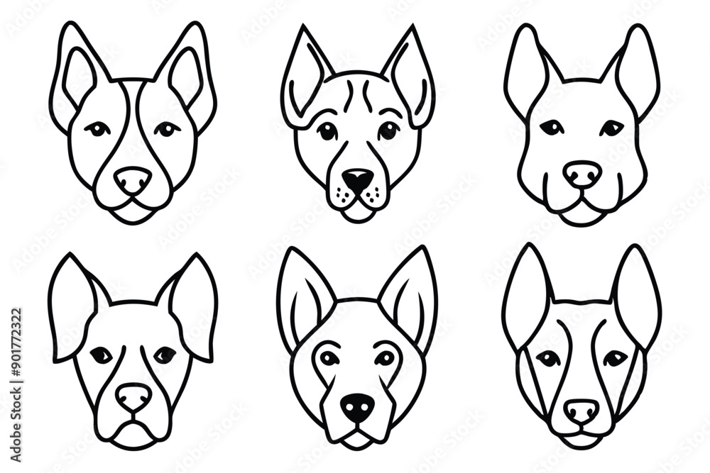 Fototapeta premium Dog head line art illustration Design