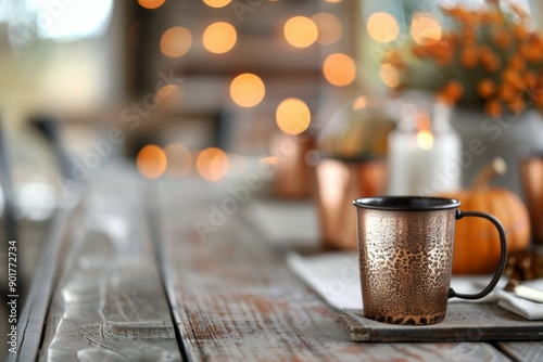 Fall Table Setting With Pumpkins and Candles