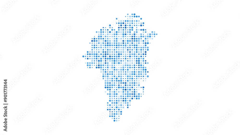 Greenland dotted digital map. Map of Greenland with pulsating colored circles. Shape of the country filled with blue disks. Attractive video. Greenland dotted digital map. Map of Greenland with pulsating colored circles. Shape of the country filled with blue disks. Attractive video.