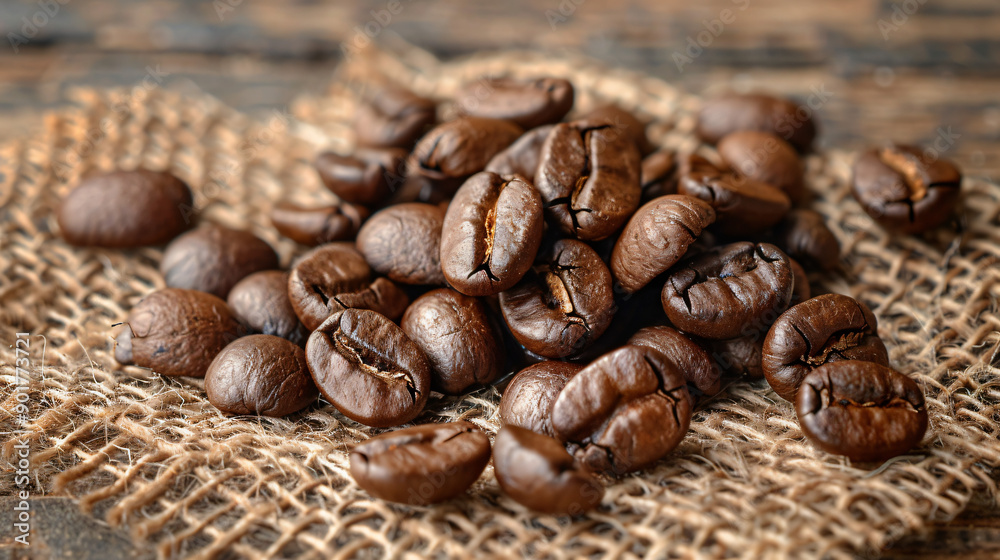 coffee beans on burlap coffee beans on burlap