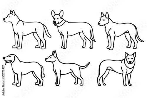 Dog line art illustration Design Concepts