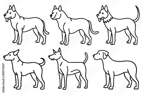 Dog line art illustration Design Concepts