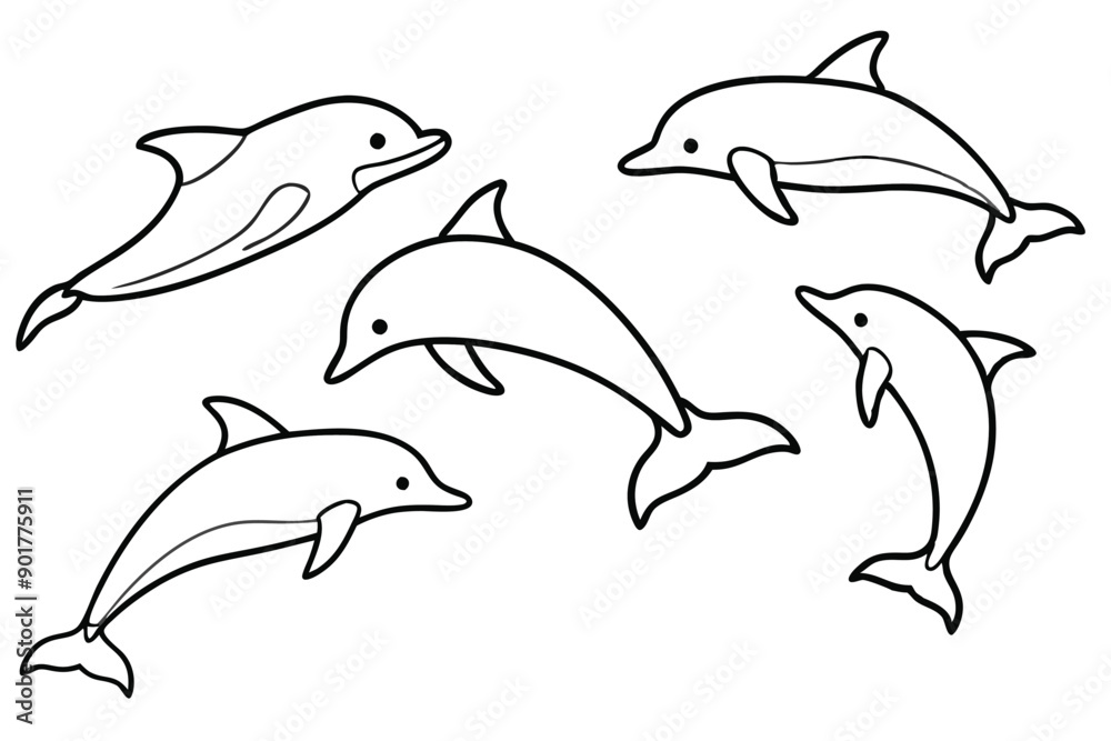 Dolphin line art illustration Design Concepts Dolphin line art illustration Design Concepts
