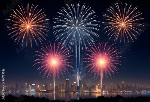 fireworks in the city
