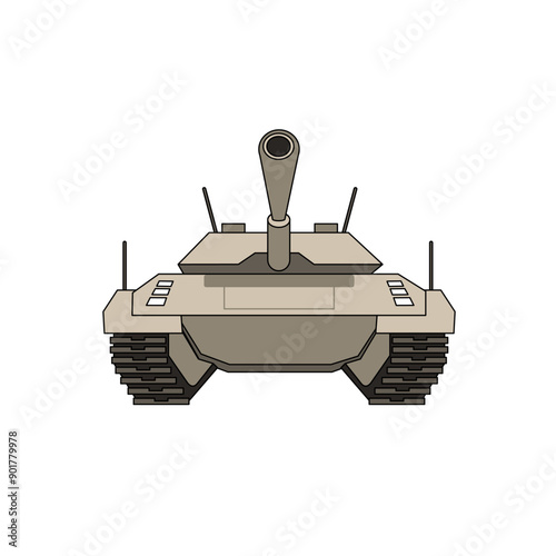 Front view of a tank with a white background.