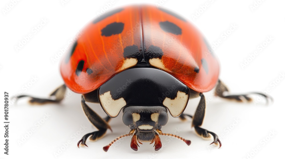one single ladybug on white background one single ladybug on white background