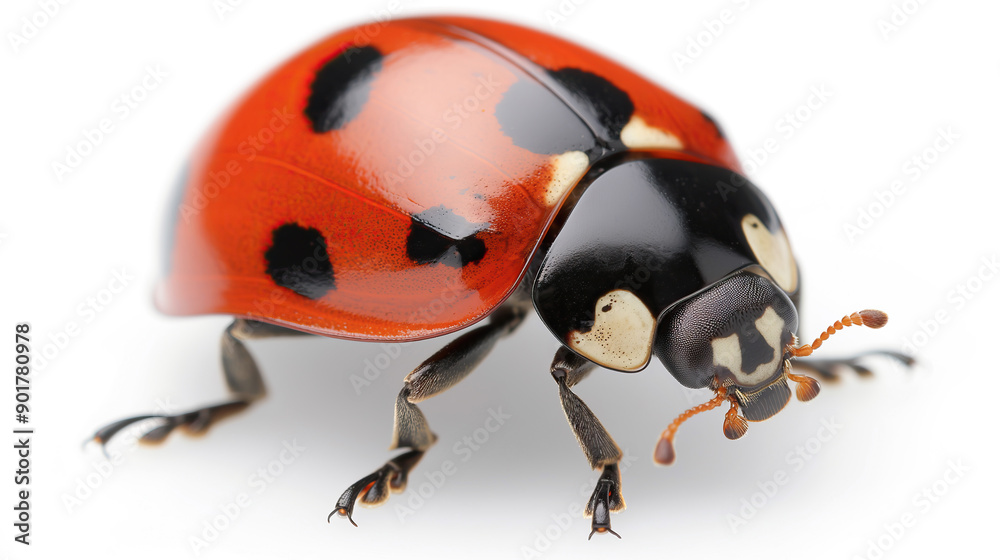 one single ladybug on white background one single ladybug on white background