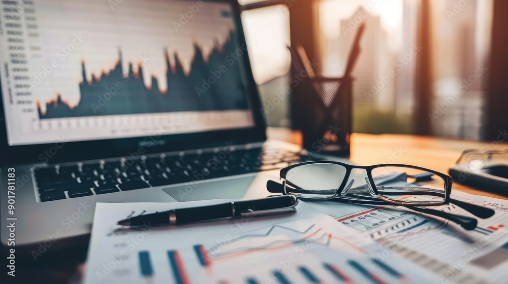 Fototapeta premium Examine the impact of market cycles on investment performance
