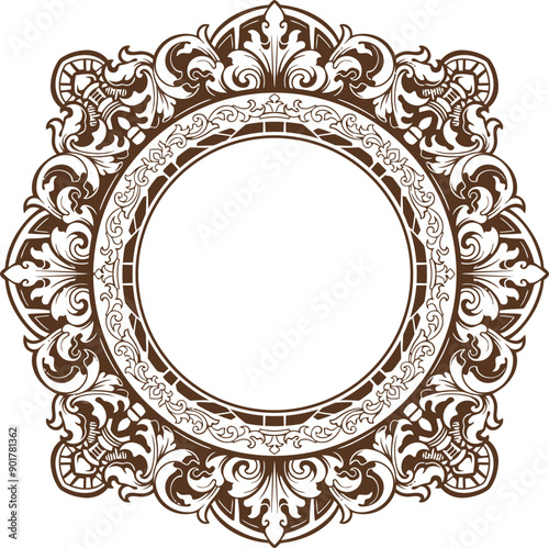 Baroque engraved. Victorian floral ornamental borders, vintage decorative frame elements. Vector illustration royal set for wedding invitation and greeting cards, ornaments romantic invitations