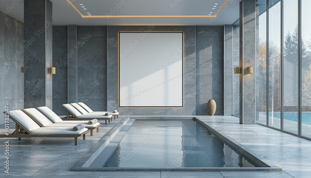 Fototapeta premium Luxury Spa Interior Design Style with empty frame