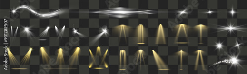 Light white wave and spotlight shine effect,glow line sparkle shine. Silver white wavy effects.	
