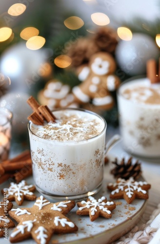 Festive Eggnog With Gingerbread Cookies