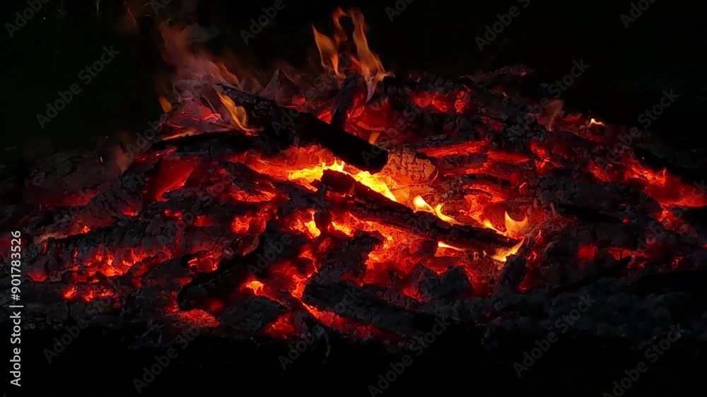 flames from a bonfire on a dark night flames from a bonfire on a dark night