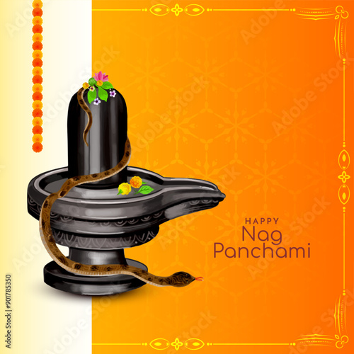 Beautiful Happy Nag Panchami Indian traditional festival background photo