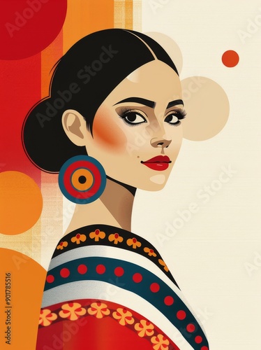 Woman Wearing Red Hat and Blouse
