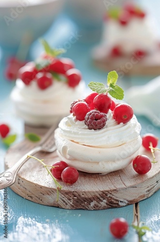 Meringue Dessert With Red Currants