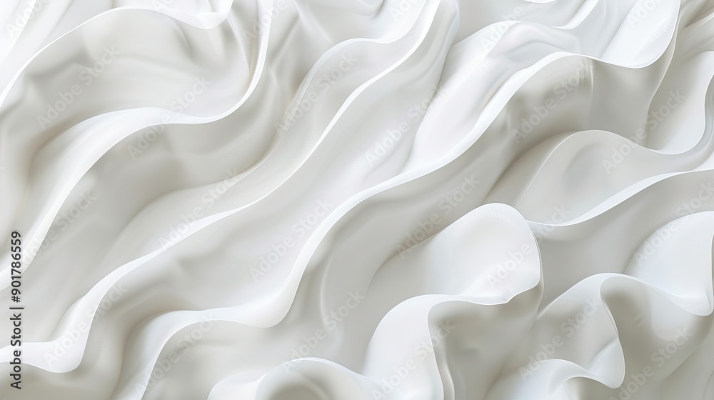 Fototapeta premium Abstract White Wavy Textures. Marble mural background and wallpaper. AI generated image