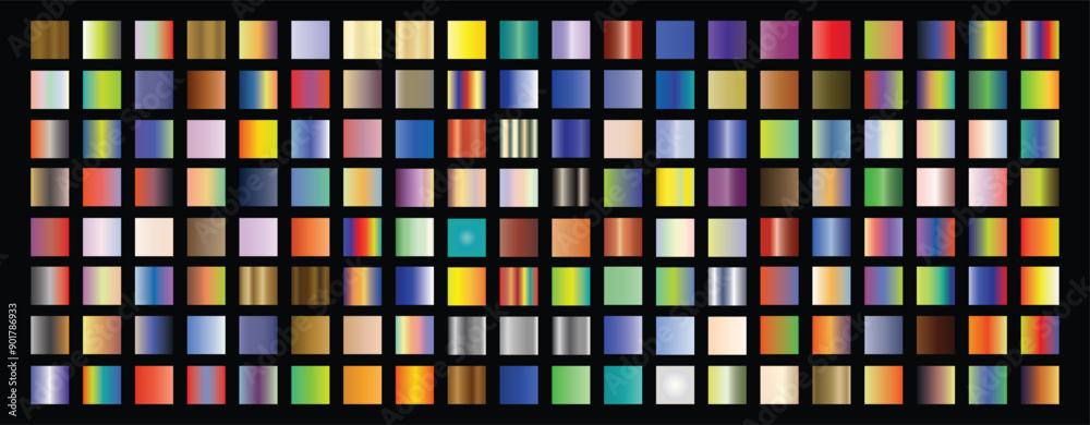 Fototapeta premium Set of Trendy Colorful Gradients: Buttons for Websites with Diverse Color Combinations, Vivid Color Spheres, and Background Templates for Flyers and Social Media Posts,Web Gradient