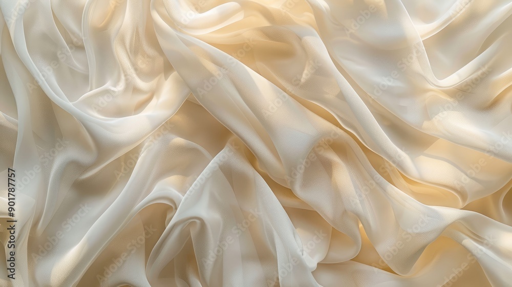 Fragmented Cream Chiffon Fabric