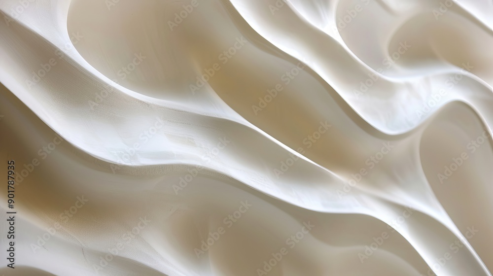 Obraz premium Abstract White Wavy Textures. Marble or stone mural background and wallpaper. AI generated image