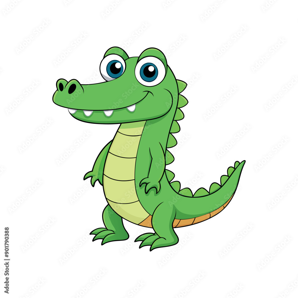 Vector cartoon Alligator Crocodile Clipart illustration On a White Background Vector cartoon Alligator Crocodile Clipart illustration On a White Background