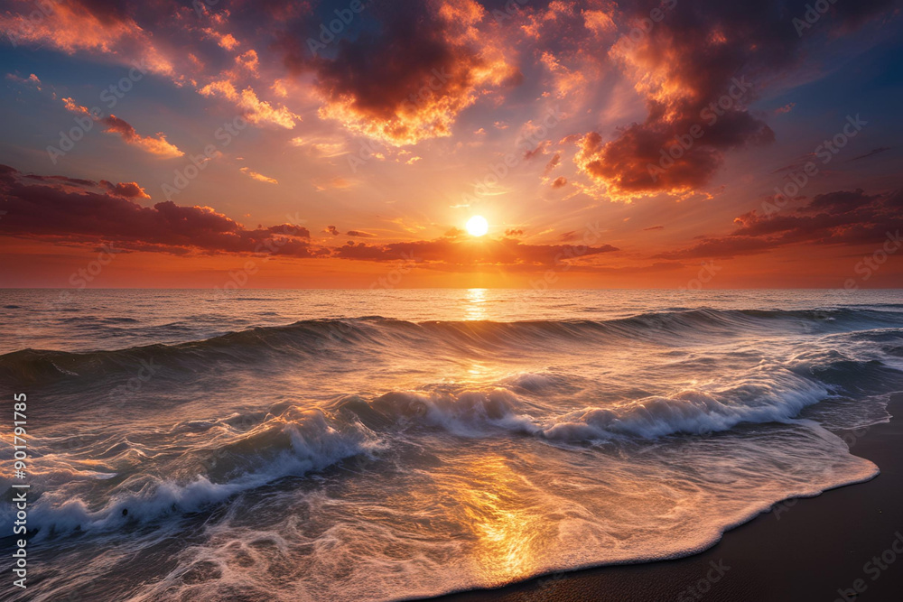 A breathtaking coastal sunset with a vibrant sky awash in hues of orange, pink, and purple, contrasting beautifully with the calm, reflective sea below. A breathtaking coastal sunset with a vibrant sky awash in hues of orange, pink, and purple, contrasting beautifully with the calm, reflective sea below.