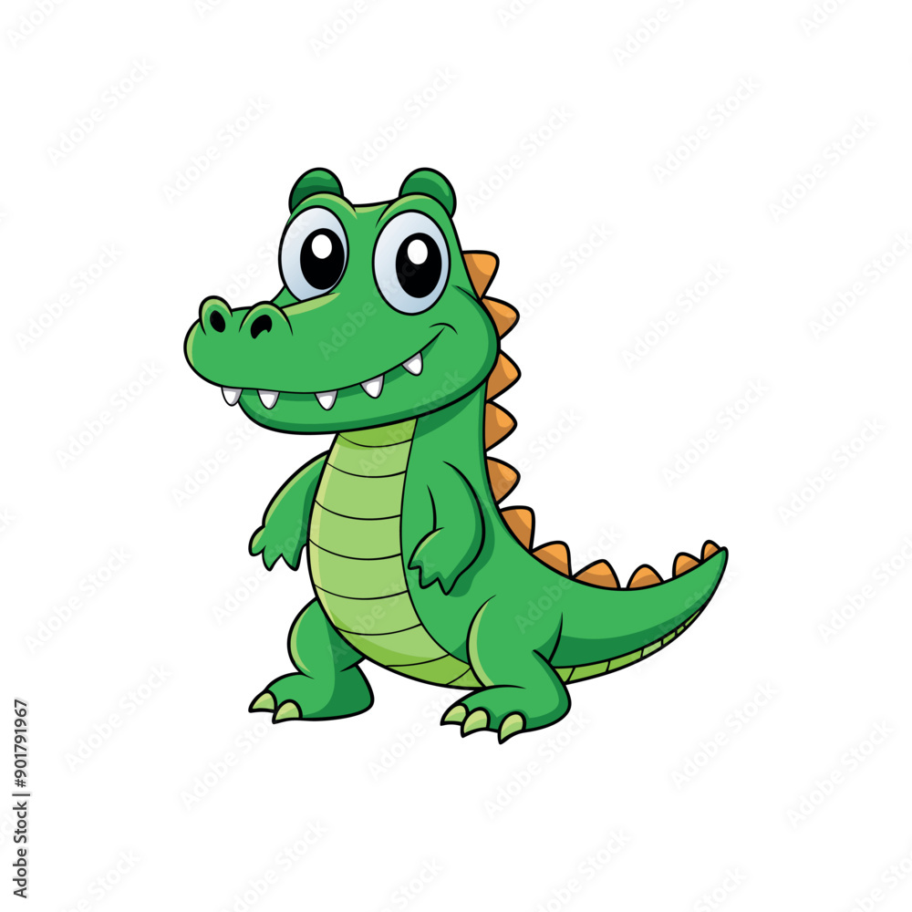 Fototapeta premium Vector cartoon Alligator Crocodile Clipart illustration On a White Background