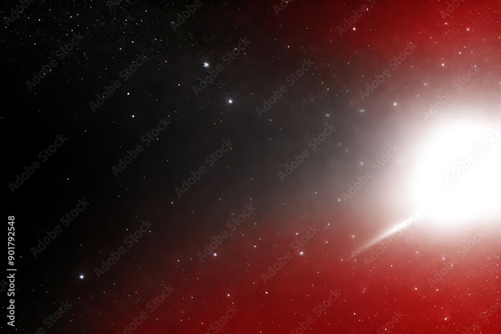 Fototapeta premium white black red glitter texture abstract banner background with space. Twinkling glow stars effect. Like outer space, night sky, universe. Rusty, rough surface, grain
