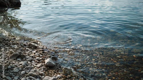 Imprint on the lake shore