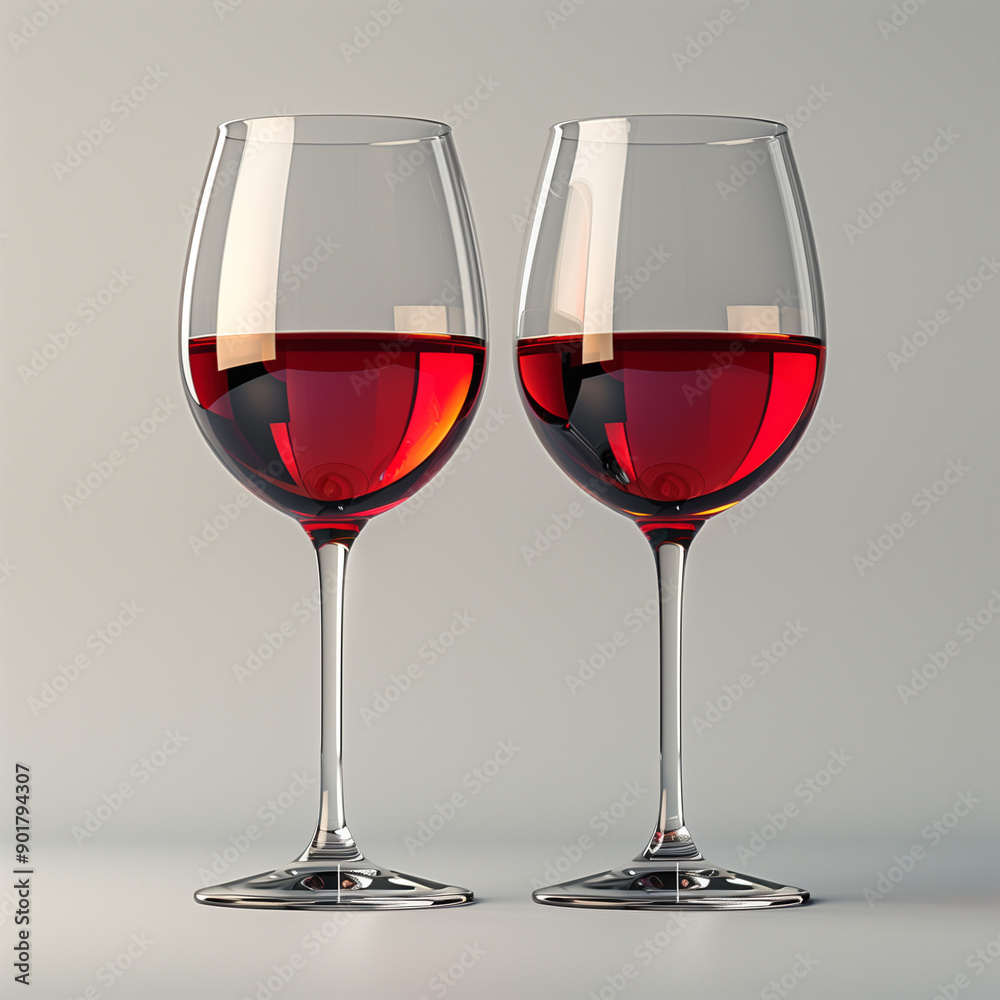 Wine glasses clinking together against a white background Wine glasses clinking together against a white background