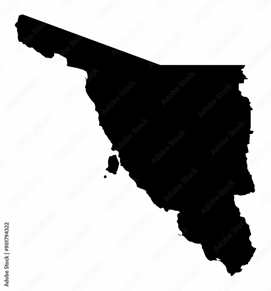 Sonora state silhouette map